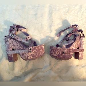 Y.R.U Nightcall Velvet Platform Heels sz 10 - Dolls Kill